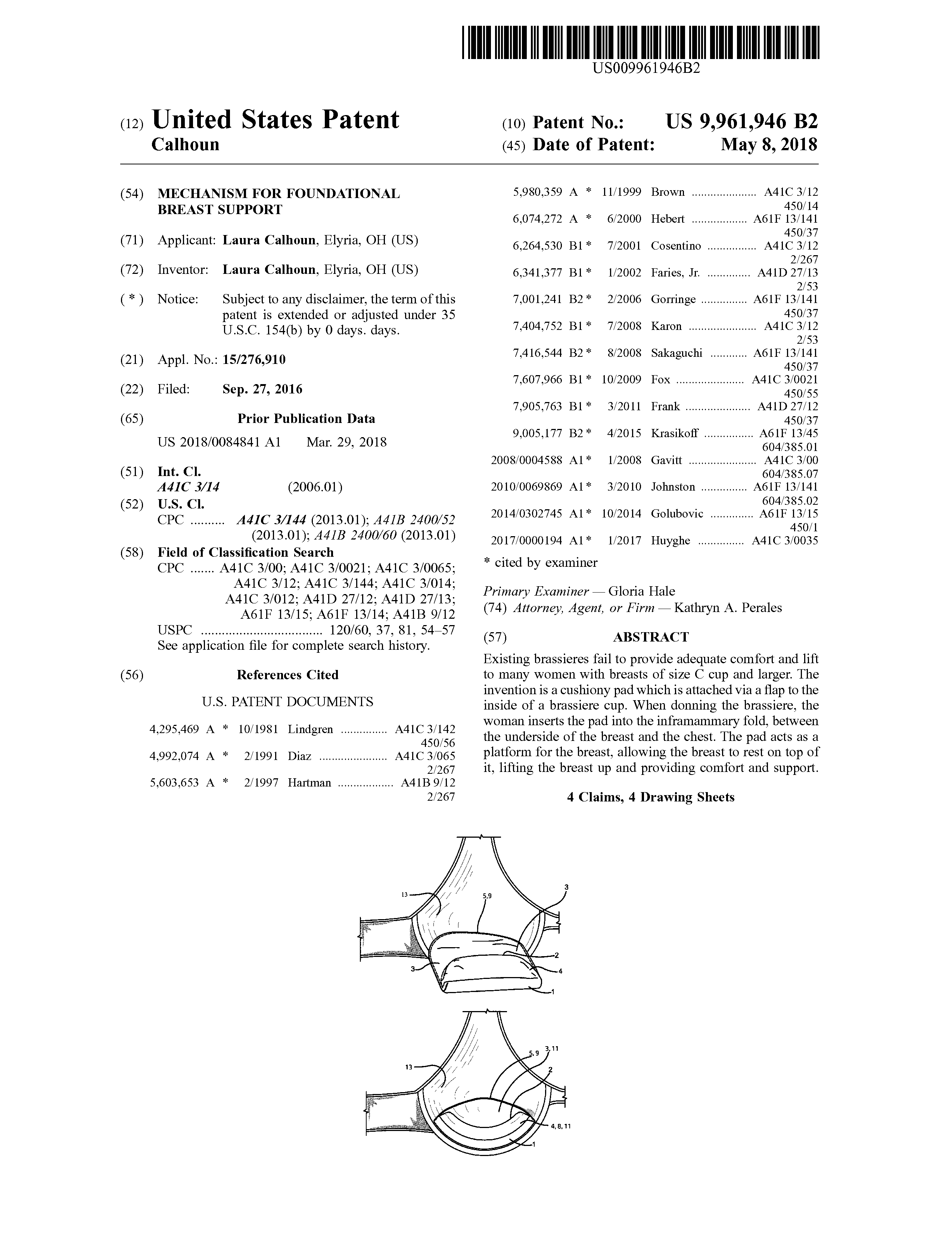 Buy the patent: Bra / Alleviates Breast Sweat, Chafing, & Rashes (Patent  for sale)