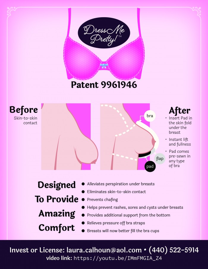 Buy the patent: Bra / Alleviates Breast Sweat, Chafing, & Rashes